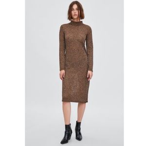 Zara Midi Dress with metallic thread